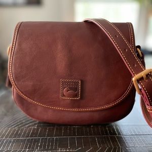 Dooney & Bourke Florentine Leather Saddle Crossbody Chestnut